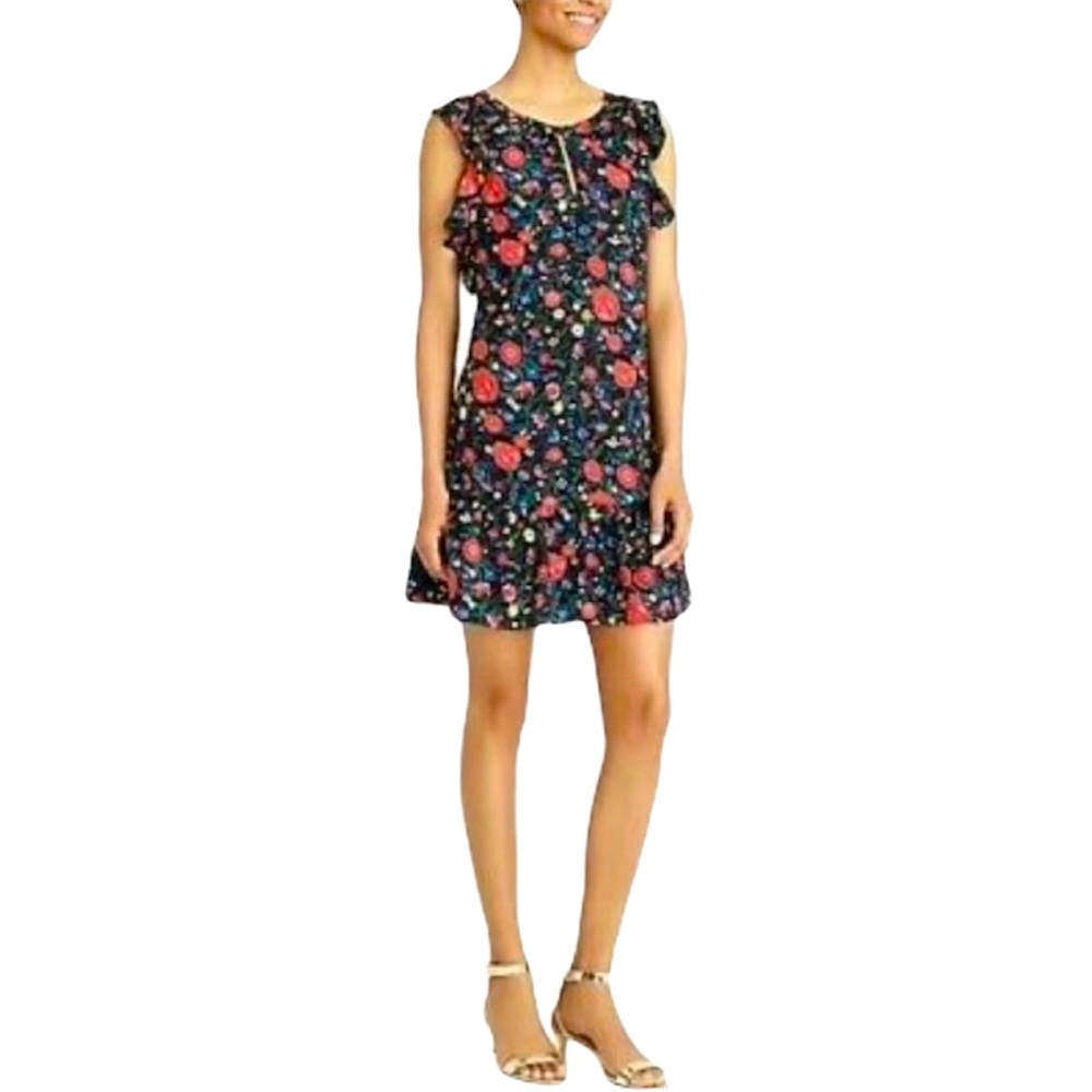 J.Crew Multicolor Floral Ruffle Sleeves Dress XS